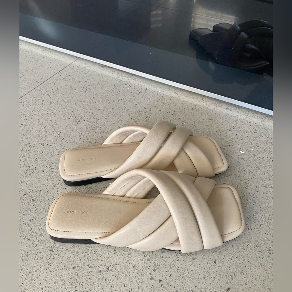 Aninie Bing Beige Slide Sandals